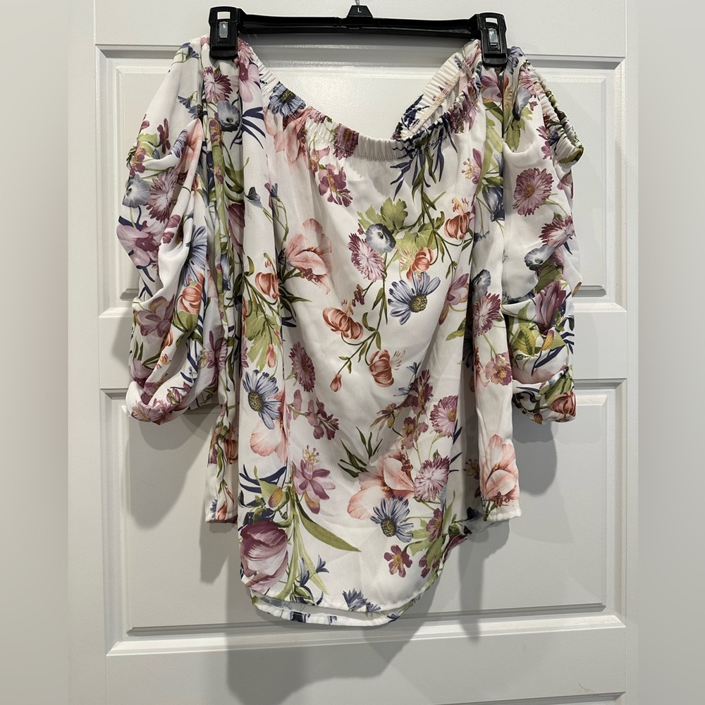 XL NY&Co Floral off the shoulder top
